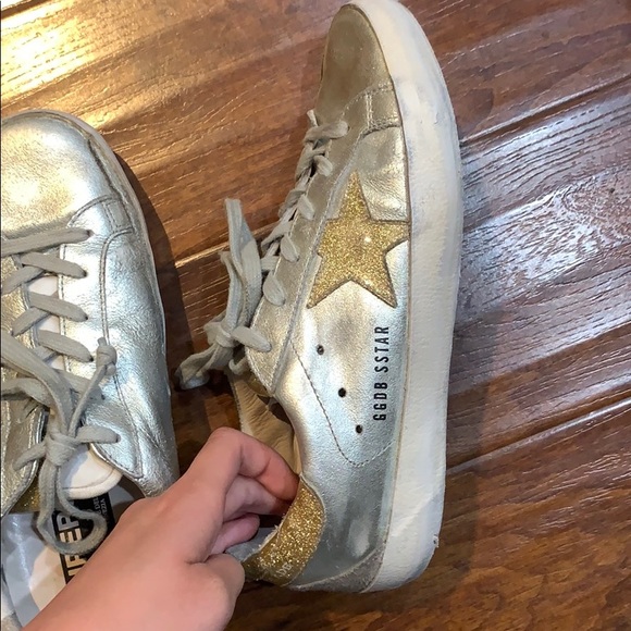 Golden Goose Shoes - Silver golden goose with sparkly golden star